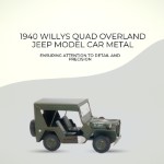 AJ103 1940 Willys Quad Overland Jeep Model Car Metal 